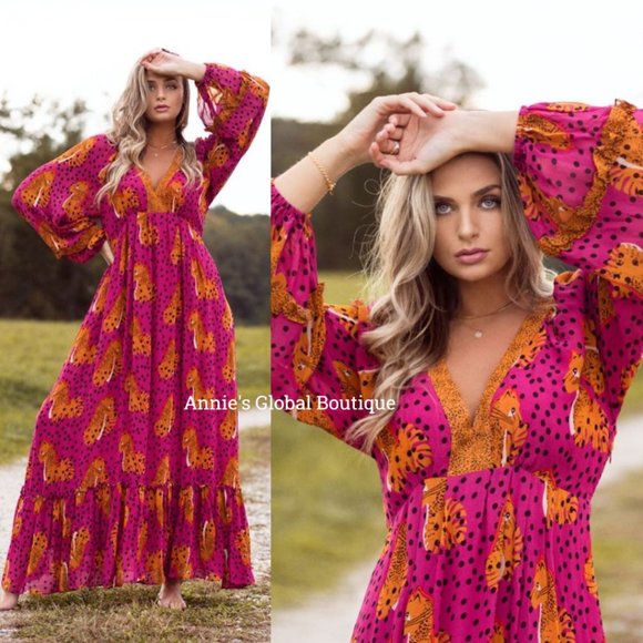 Farm rio cheetah maxi dress Clearance